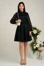 Rochie DY Fashion eleganta din dantela neagra cu nasturi la bust