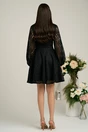 Rochie DY Fashion eleganta din dantela neagra cu nasturi la bust