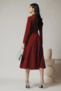 Rochie DY Fashion eleganta din lurex bordo cu cordon in talie