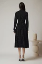 Rochie DY Fashion eleganta din lurex neagra cu cordon in talie