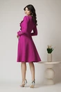 Rochie DY Fashion eleganta din stofa magenta cu nasturi si volanase