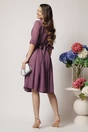 Rochie DY Fashion eleganta din voal lila cu fir stralucitor si cordon