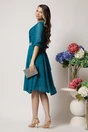Rochie DY Fashion eleganta din voal turcoaz cu fir stralucitor si cordon