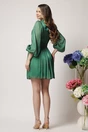 Rochie DY Fashion eleganta din voal verde cu fir lurex si cordon in talie