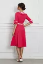 Rochie Dy Fashion fucsia cu imprimeu si nasturi