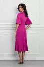 Rochie Dy Fashion fucsia cu inchidere tip bijuterie la decolteu