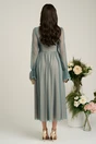 Rochie Dy Fashion gri de ocazie din tull fin