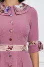 Rochie Dy Fashion lila cu imprimeu si nasturi