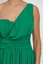 Rochie Dy Fashion lunga verde cu un umar gol