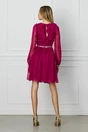 Rochie DY Fashion magenta cu volan si strasuri