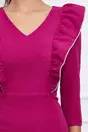 Rochie Dy Fashion magenta cu volane si strasuri la bust