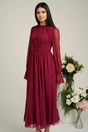 Rochie Dy Fashion magenta de ocazie din tull fin