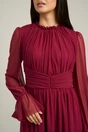 Rochie Dy Fashion magenta de ocazie din tull fin