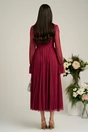 Rochie Dy Fashion magenta de ocazie din tull fin