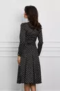 Rochie Dy Fashion neagra cu buline si nasturi la bust