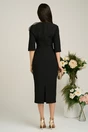 Rochie Dy Fashion neagra de ocazie cu floare maxi