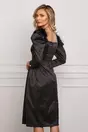 Rochie Dy Fashion neagra eleganta cu pene la umeri