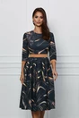 Rochie Dy Fashion negru cu imprimeu bej