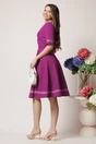Rochie DY Fashion office din stofa mov cu benzi lila