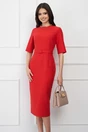 Rochie DY Fashion rosie conica cu maneci scurte si curea in talie, 1, dyfashion.ro