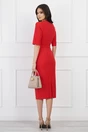 Rochie DY Fashion rosie conica cu maneci scurte si curea in talie, 5, dyfashion.ro