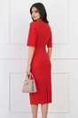 Rochie DY Fashion rosie conica cu maneci scurte si curea in talie, 2, dyfashion.ro