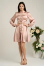 Rochie Dy Fashion roz cu buline si curea in talie, 4, dyfashion.ro