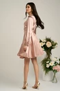 Rochie Dy Fashion roz cu buline si curea in talie, 2, dyfashion.ro