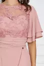 Rochie Dy Fashion roz din triplu voal cu bust din dantela