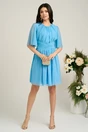 Rochie Dy Fashion scurta bleu de ocazie din tull fin