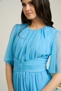 Rochie Dy Fashion scurta bleu de ocazie din tull fin