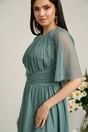 Rochie Dy Fashion scurta gri de ocazie din tull fin