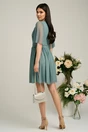 Rochie Dy Fashion scurta gri de ocazie din tull fin
