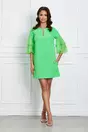 Rochie Dy Fashion verde crud scurta cu maneci din voal