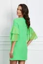 Rochie Dy Fashion verde crud scurta cu maneci din voal