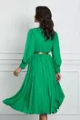 Rochie Dy Fashion verde cu decolteu petrecut si curea in talie