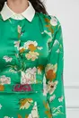 Rochie Dy Fashion verde cu imprimeu floral si nasturi la bust
