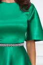 Rochie Dy Fashion verde cu perle in talie