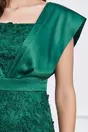 Rochie Dy Fashion verde din dantela cu tafta pe umeri