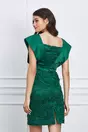 Rochie Dy Fashion verde din dantela cu tafta pe umeri