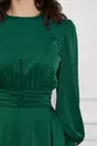 Rochie Dy Fashion verde din satin cu volan pe fusta