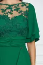 Rochie Dy Fashion verde din triplu voal cu bust din dantela
