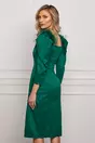 Rochie Dy Fashion verde eleganta cu pene la umeri