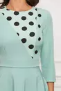 Rochie Dy Fashion verde mint cu buline negre