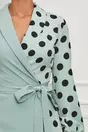 Rochie Dy Fashion verde mint tip sacou cu buline pe o parte