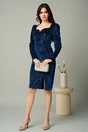 Rochie eleganta din catifea bleumarin cu paiete