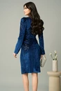 Rochie eleganta din catifea bleumarin cu paiete