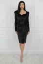 Rochie eleganta din catifea neagra cu paiete