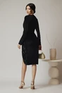 Rochie eleganta din catifea neagra cu paiete pe o parte