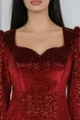 Rochie eleganta din catifea rosie cu paiete